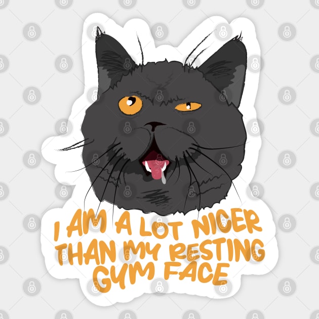 Funny Cat Resting Gym Face Sticker by PetODesigns